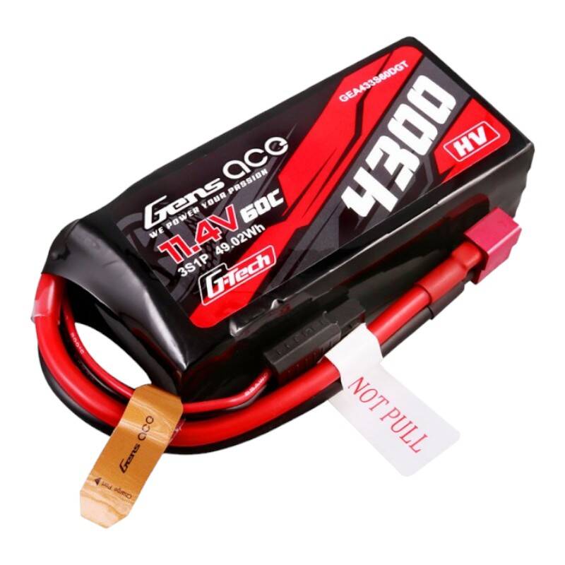 Gens ace G-Tech 4300mAh 3S1P 11.4V 60C Lipo baterija s T-utikačem