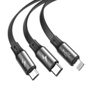 Baseus Rapid USB kabel 3u1 tip C / Lightning / Micro 3A 1,2M - sivi