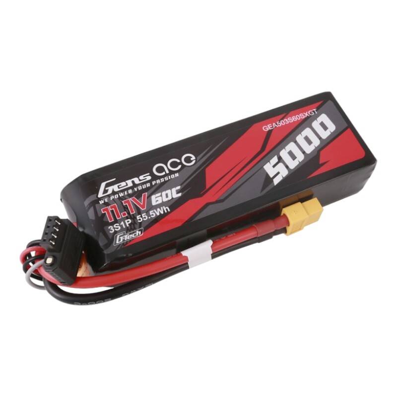 Gens ace G-Tech 5000mAh 11.1V 60C 3S1P Lipo kratke veličine s XT60 utikačem