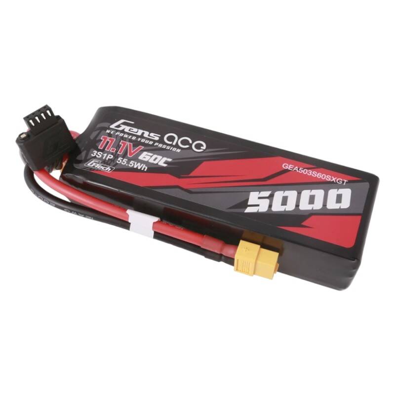 Gens ace G-Tech 5000mAh 11.1V 60C 3S1P Lipo kratke veličine s XT60 utikačem