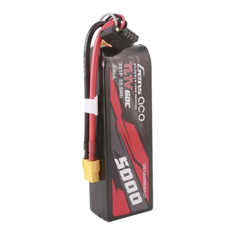 Gens ace G-Tech 5000mAh 11.1V 60C 3S1P Lipo kratke veličine s XT60 utikačem