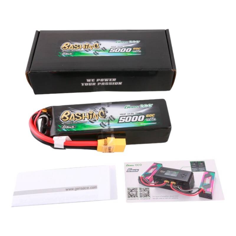 Gens ace G-Tech 5000 mAh 14,8 V 4S1P 60C Lipo baterija s XT90 Plug-Bashing serijom