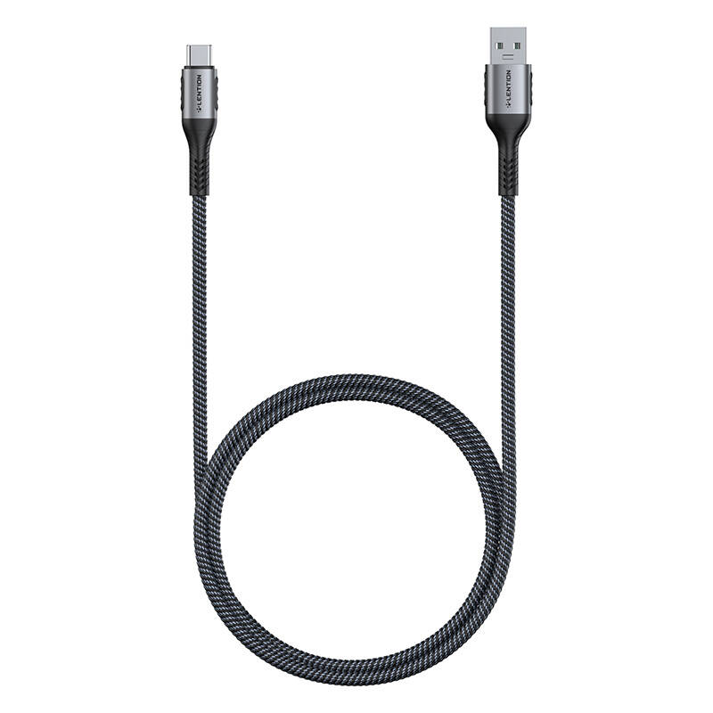 USB-A 3.1 na USB-C Kabel za brzo punjenje Lention CB-ACE-6A1M, 6A, 10Gbps, 0,5m (crni)