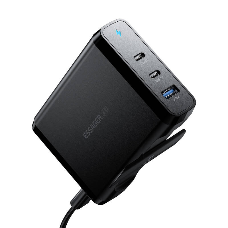 Stolni punjač 2xUSB-C 1xUSB-A 140W Essager GaN (crni)