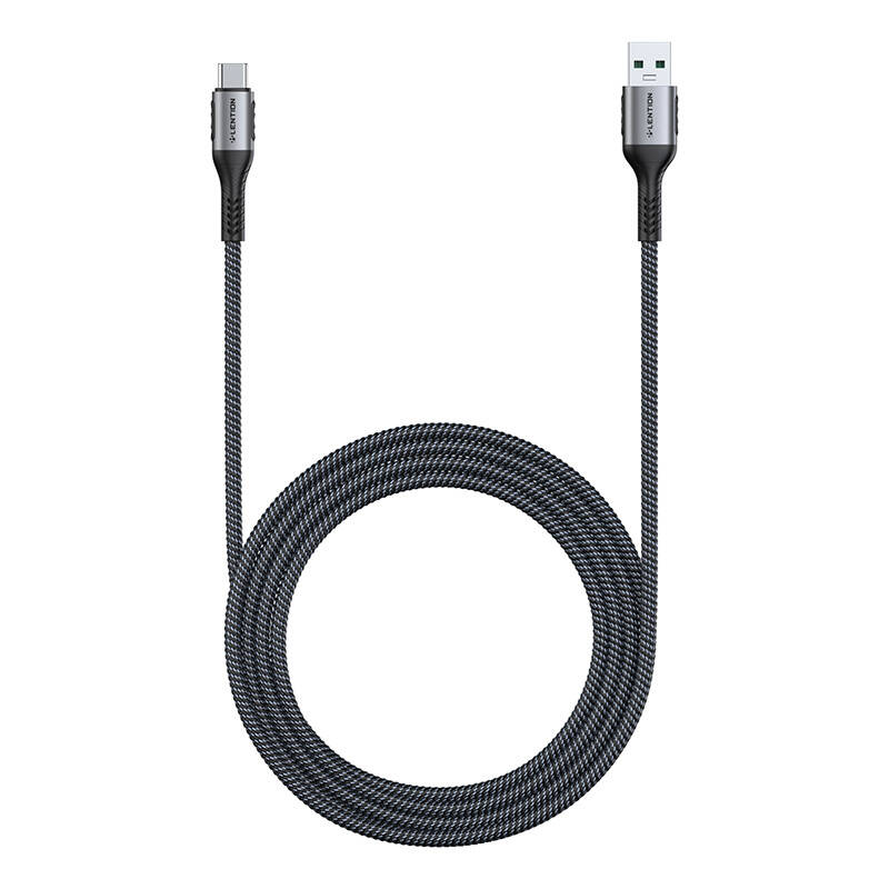 USB-A 3.1 na USB-C Kabel za brzo punjenje Lention CB-ACE-6A1M, 6A, 10Gbps, 1m (crni)