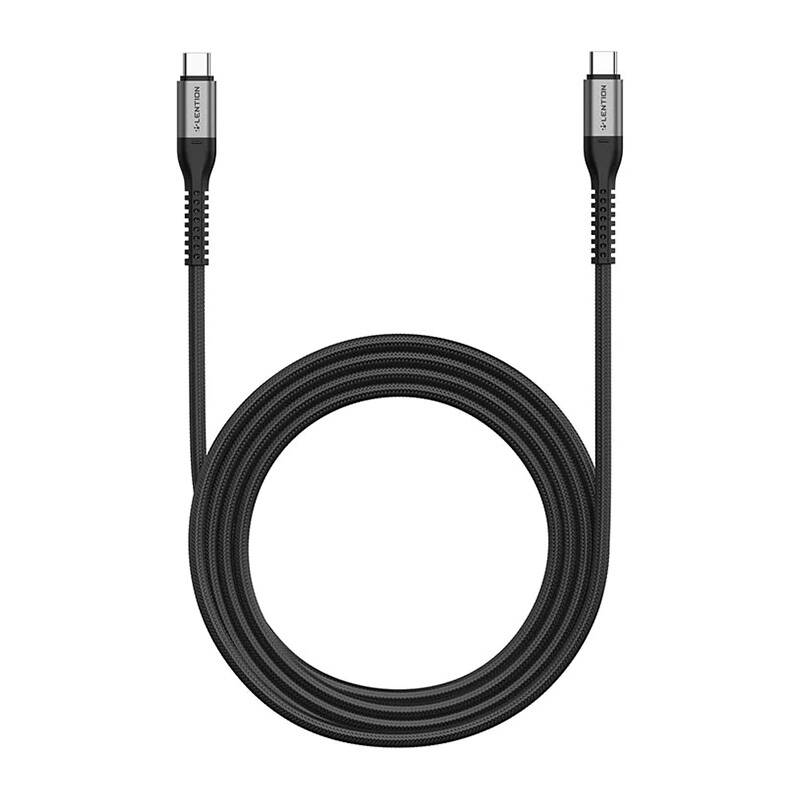 USB-C na USB-C kabel za brzo punjenje Lention CB-CCT 60W, 5A/20V, 480Mbps, 2m (crni)