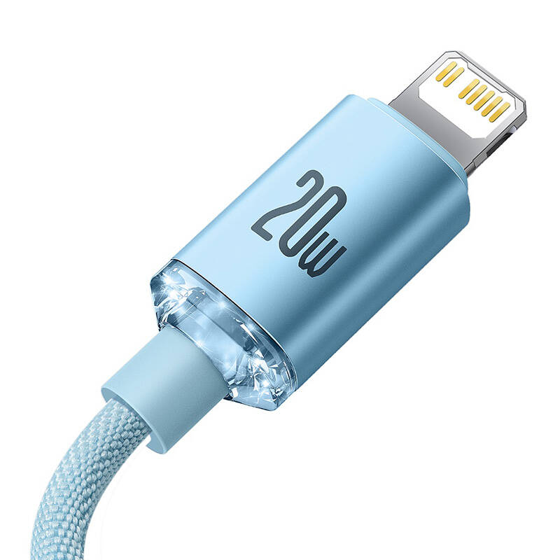 Baseus Crystal Shine USB-C na IP kabel, 20W, 2m (plavi)