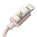 Baseus Crystal Shine USB-C na IP kabel, 20W, 2m (roza)