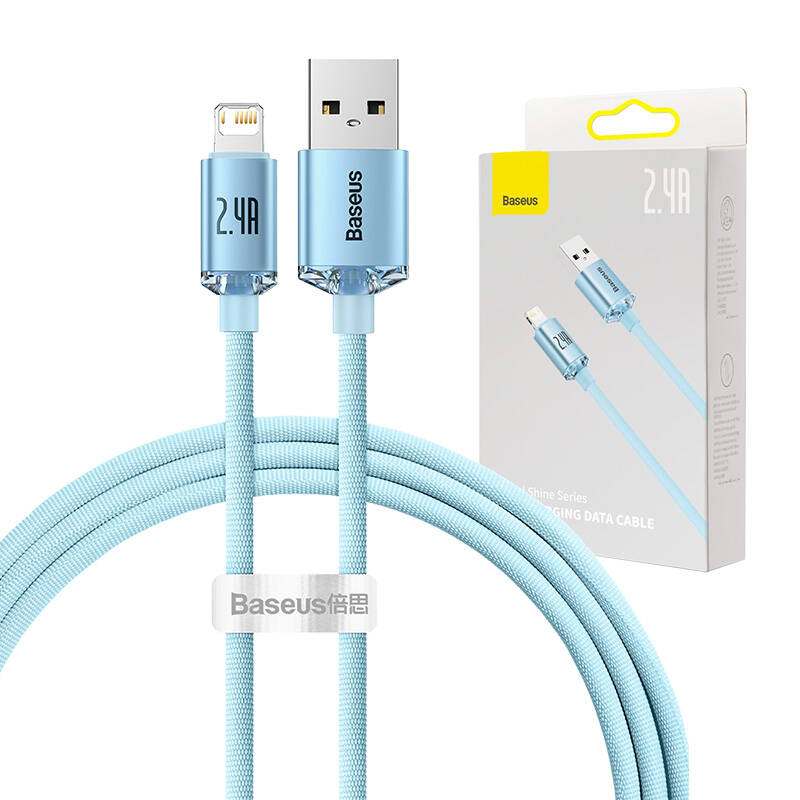 Baseus Crystal Shine USB kabel za iP, 2.4A, 1.2m (plavi)