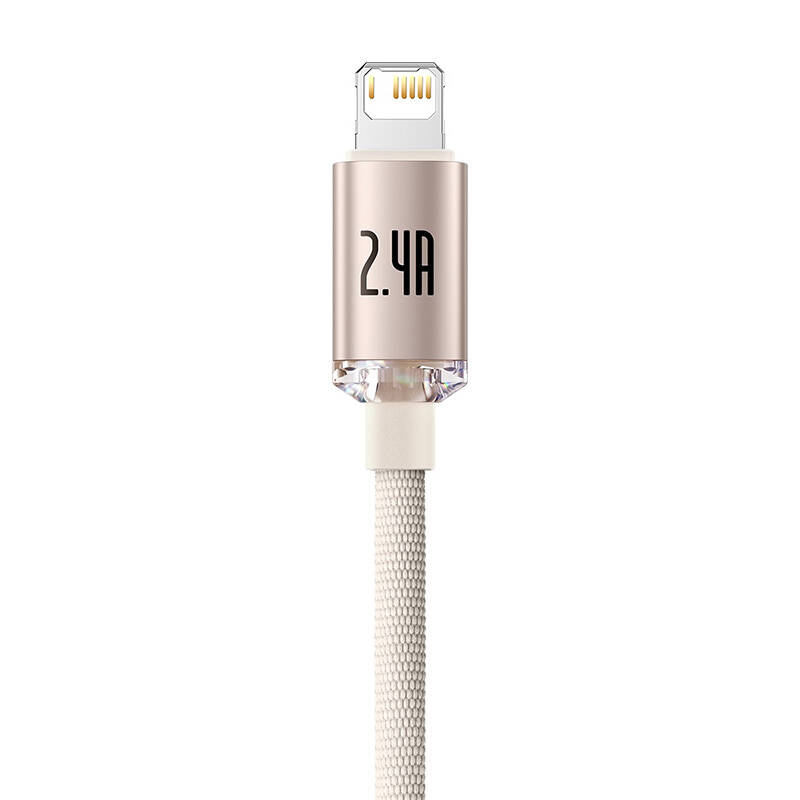 Baseus Crystal Shine USB kabel za iP, 2.4A, 2m (ružičasti)