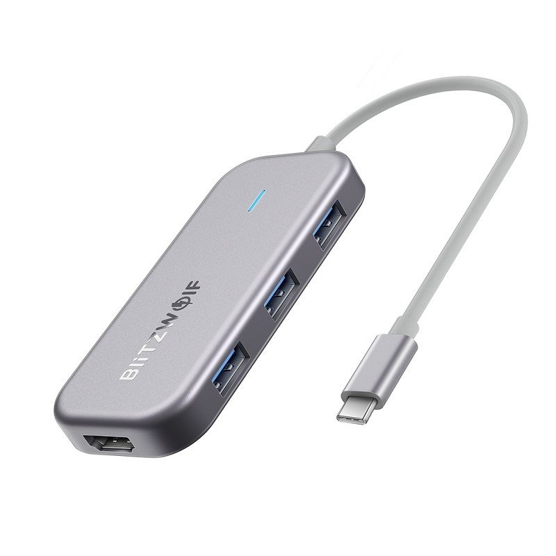 7u1 Blitzwolf BW-TH5 Hub USB-C na 3xUSB 3.0, HDMI, USB-C PD, SD, microSD