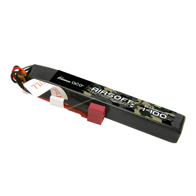 Gens ace 25C 1400mAh 2S1P 7.4V Airsoft Gun Lipo baterija s T utikačem