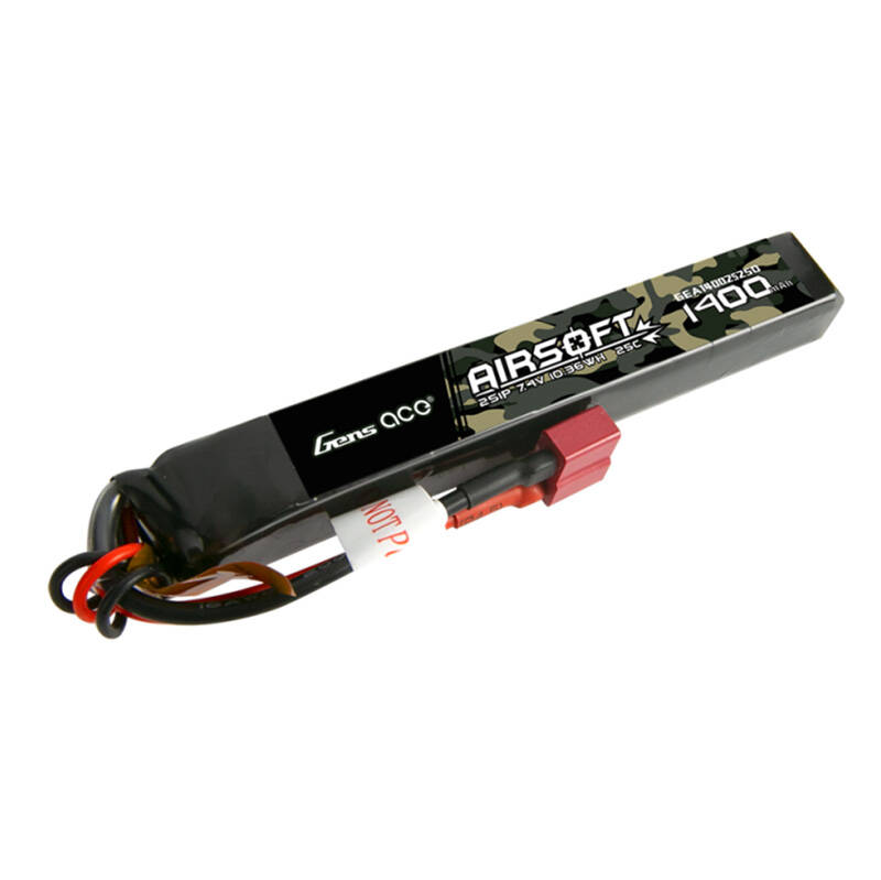 Gens ace 25C 1400mAh 2S1P 7.4V Airsoft Gun Lipo baterija s T utikačem