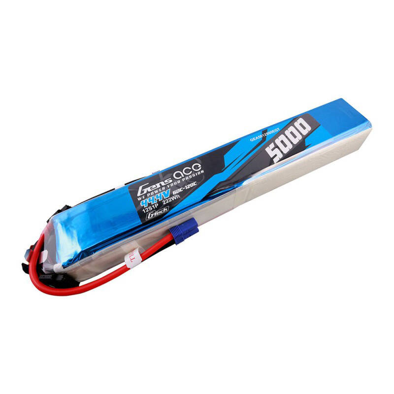 Gens ace G-Tech 5000mAh 60/120C 44.4V 12S1P Lipo baterija s EC5 utikačem