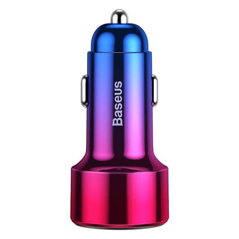 Baseus Magic auto punjač 2x USB QC 3.0 45W (crveni+plavi)