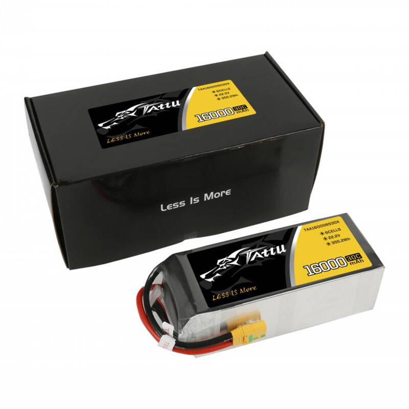 Tattu 16000mAh 22.2V 30C 6S1P LiPo baterija sa XT90 svjećicom protiv paljenja