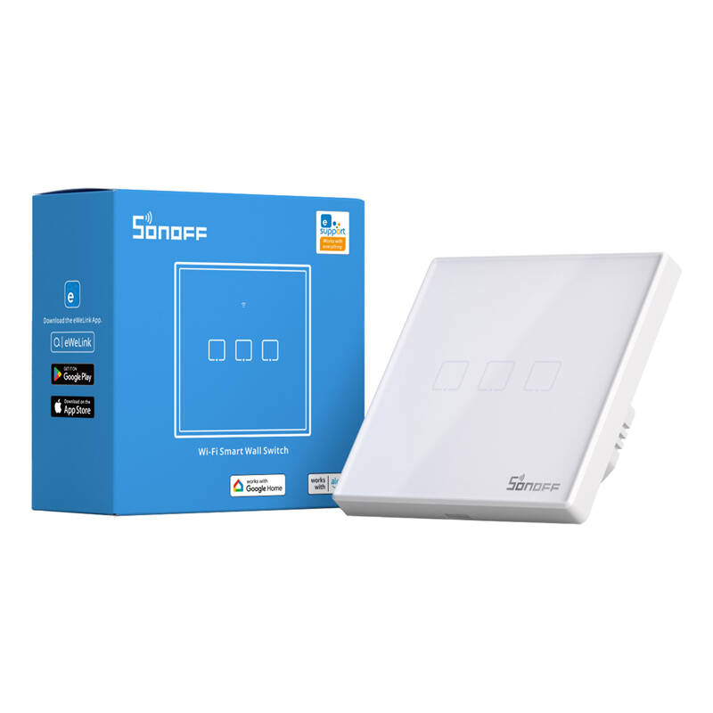 Smart Switch WiFi + RF 433 Sonoff T2 EU TX (3-kanalni) ažuriran