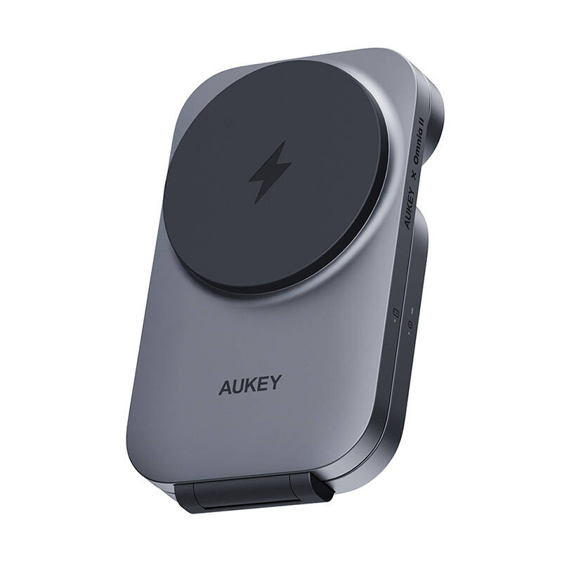 Magnetski bežični punjač 3 u 1 MagFusion Aukey LC-MC312, 15W Qi2 (siv)