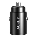 Auto punjač Aukey CC-A3, 1xUSB-A, 1xUSB-C, 30W (crni)