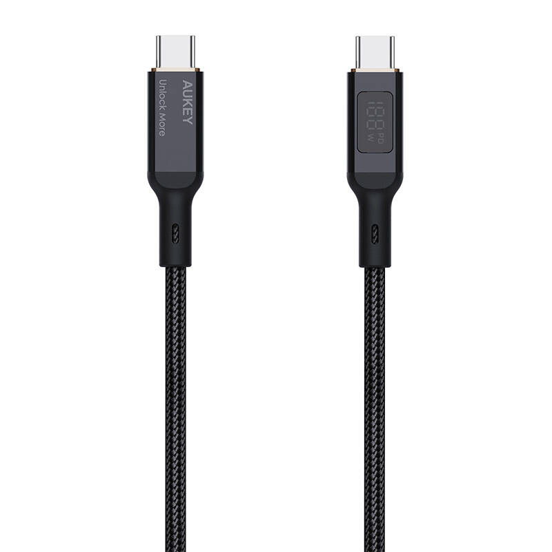 USB-C na USB-C kabel Aukey CB-MCC102, 100 W, 1,8 m (crni)