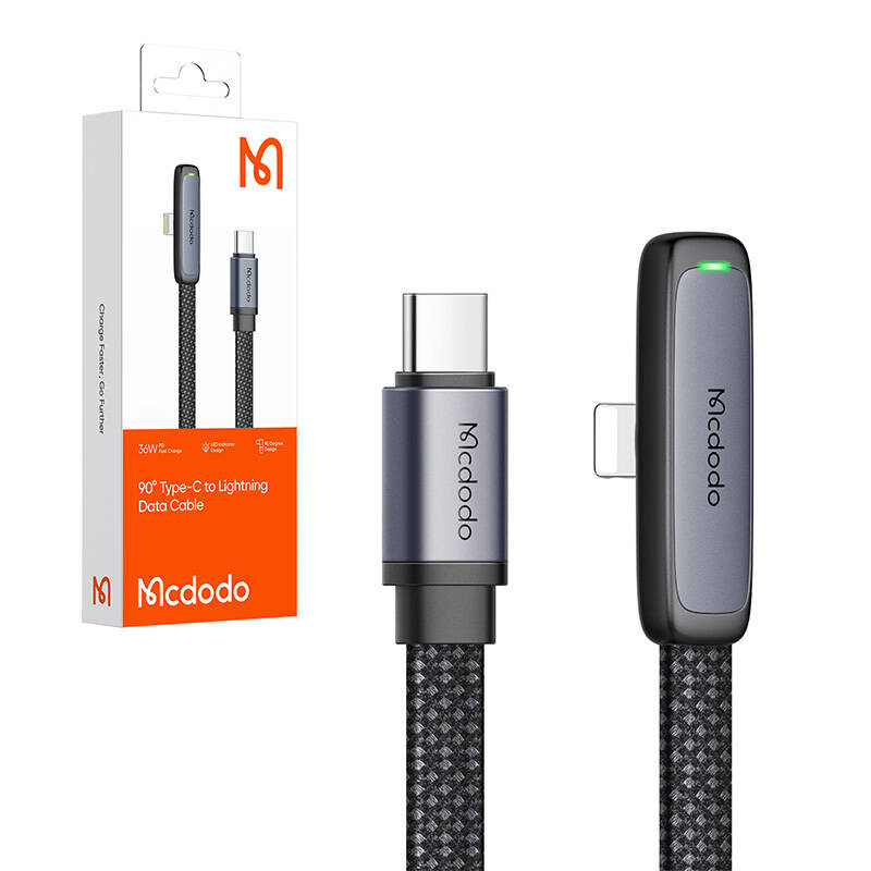 USB-C na kutni kabel za munju Mcdodo CA-3351, 1,8 m (crni)