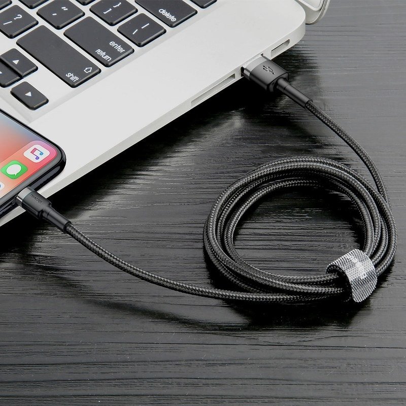 Baseus Cafule USB Lightning kabel 2,4A 1m (sivo+crno)