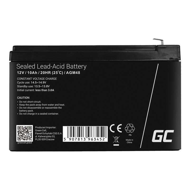 AGM VRLA Battery Green Cell AGM48 12V 10Ah bez održavanja (za hitna napajanja, rezervne sustave napajanja)