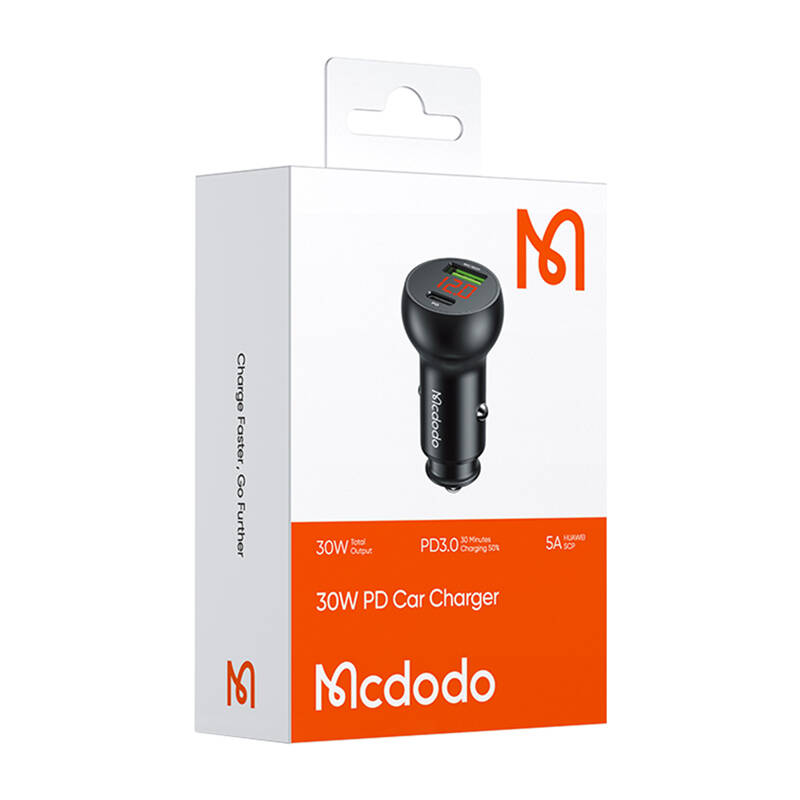 Mcdodo CC-6810 USB-A + USB-C auto punjač, ​​30W