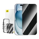 Privacy Tempered Glass Baseus Superior za iPhone 15 + 2x pribor za čišćenje i EasyStick (prozirno)