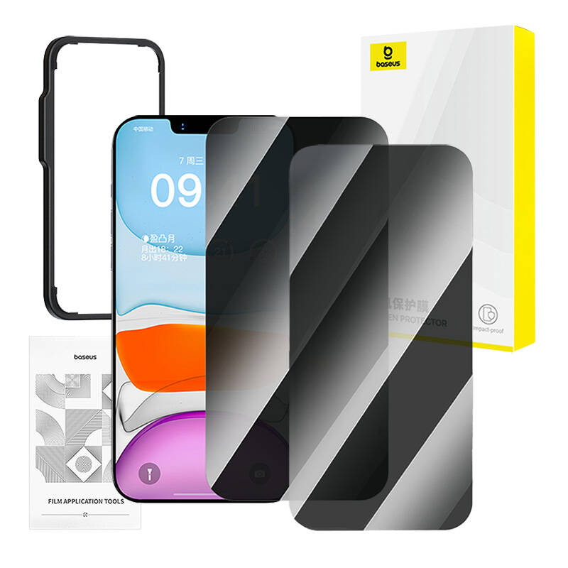 Baseus privacy tempered glass Superior HD za iP 11Pro Max/XS Max +2x pribor za čišćenje i EasyStick