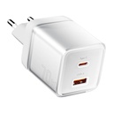 Zidni punjač Yueqi 70W GaN USB-C + USB-A (bijeli)