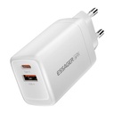 Zidni punjač USB-C+USB-A 65W Essager GaN (bijeli)