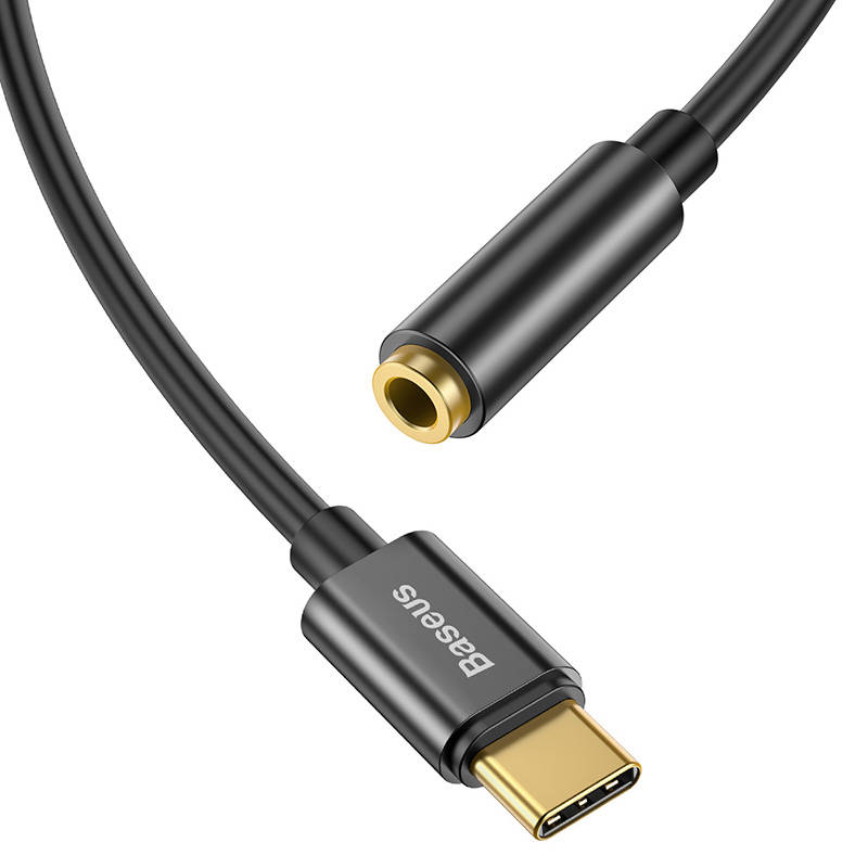 Baseus L54 audio adapter USB-C + mini priključak 3,5 mm (crni)