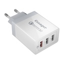 Zidni punjač, ​​Essager, ECTQC3-FBB02, 3xUSB, 30W (bijeli)