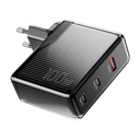 Zidni punjač, ​​Essager, ECT2CA-ZXB01-Z, GaN, USB-A, USB-C 100W (crni)