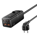 Zidni punjač, ​​Essager, ECTAC-BRB01-Z, GaN, 3xUSB-C, 2xUSB-A, Gniazdko AC, 75W (crni)