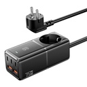 Zidni punjač, ​​Essager, ECTAC-BRB01-Z, GaN, 3xUSB-C, 2xUSB-A, Gniazdko AC, 75W (crni)