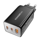 Zidni punjač, ​​Essager, ECT67W-LJB01-Z, GaN, 2xUSB-C, USB-A, 67W (crni)