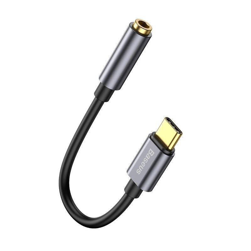 Baseus L54 audio adapter USB-C + mini utičnica 3,5 mm (crna+siva)