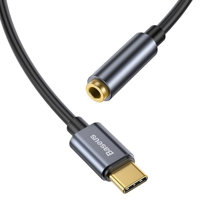 Baseus L54 audio adapter USB-C + mini utičnica 3,5 mm (crna+siva)