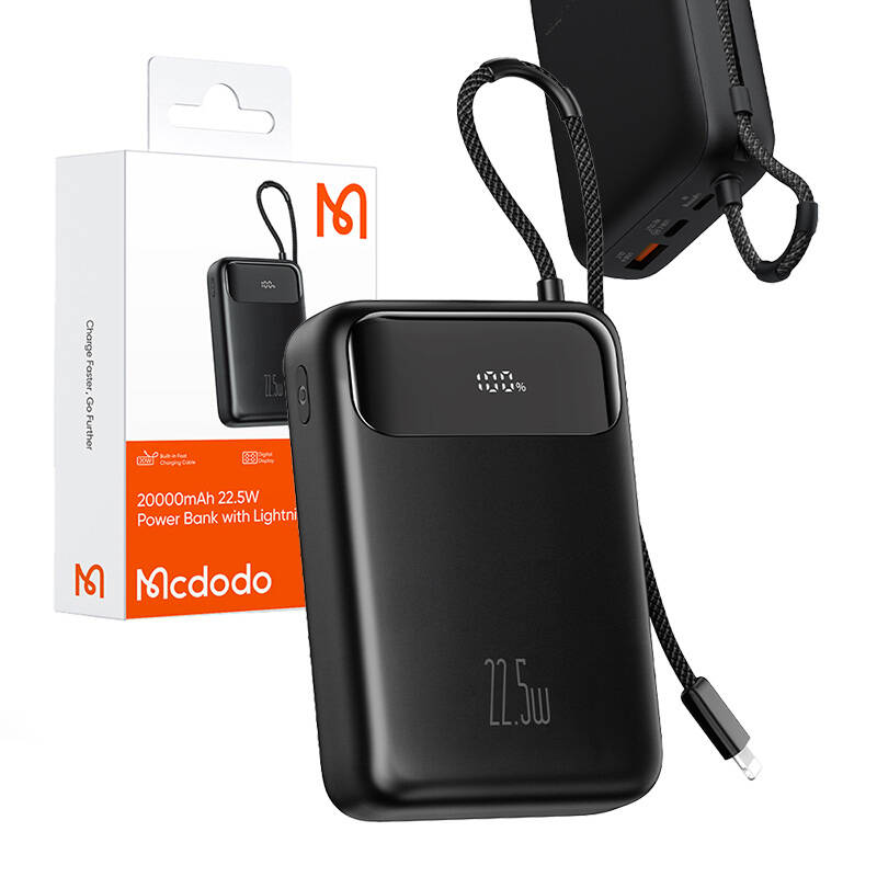 Power Bank Mcdodo MC-3710 Digital Dis 20000mAh, 22.5W (crna)