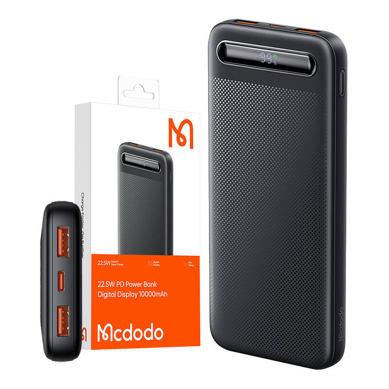 Power Bank Mcdodo MC-3881 digitalni zaslon 10000mAh, 22.5W do D (czarny)