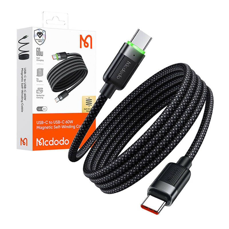 Mcdodo CCA-2000 USB-C na USB-C kabel, 60 W, samonavijanje, 1,2 m