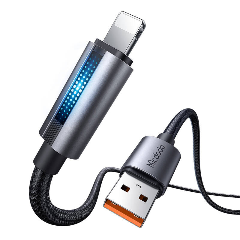 Mcdodo CA-5660 USB-A na Lightning kabel s trepćućim svjetlom 1,2 m (crni)