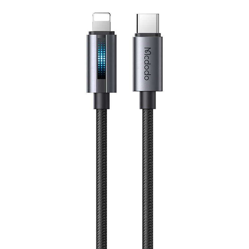 Mcdodo CA-5710 USB-C na Lightning kabel s 36W trepćućim svjetlom 1,2m (crni)