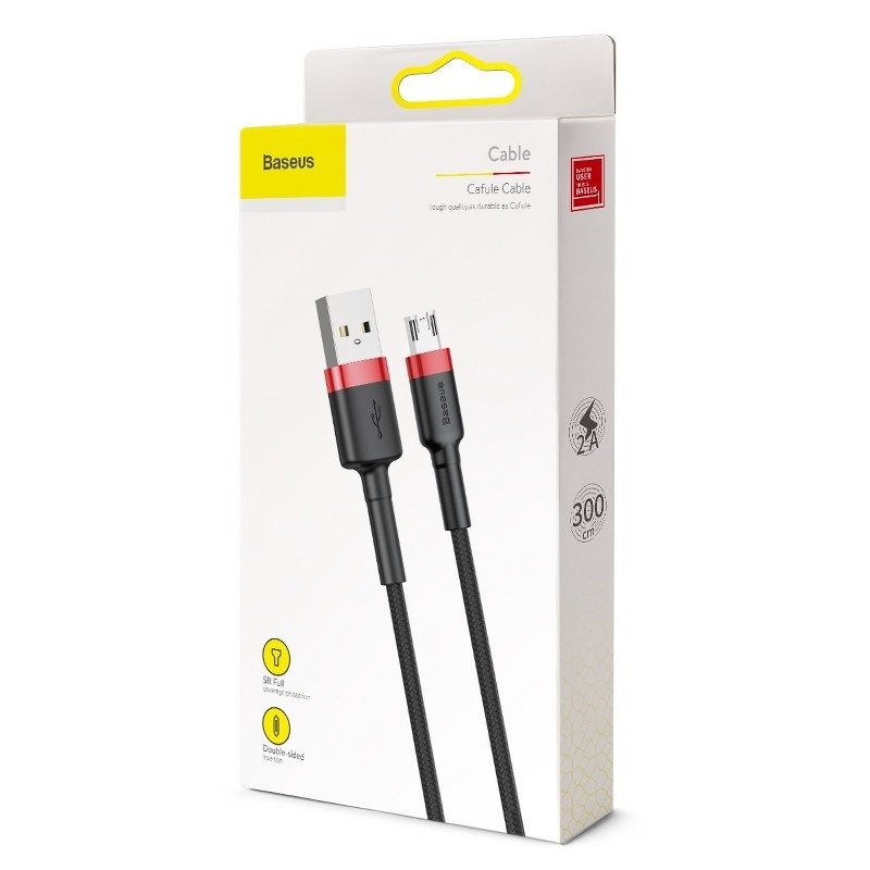 Baseus Cafule Micro USB kabel 2A 3m (crni+crveni)