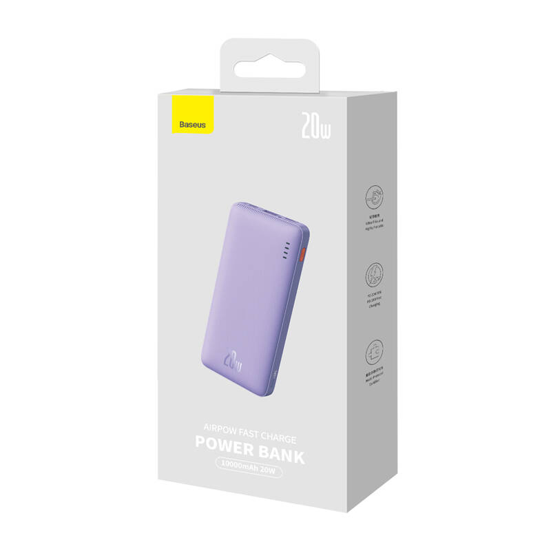 Baseus Airpow 10000mAh 20W Powerbank (ljubičasta)