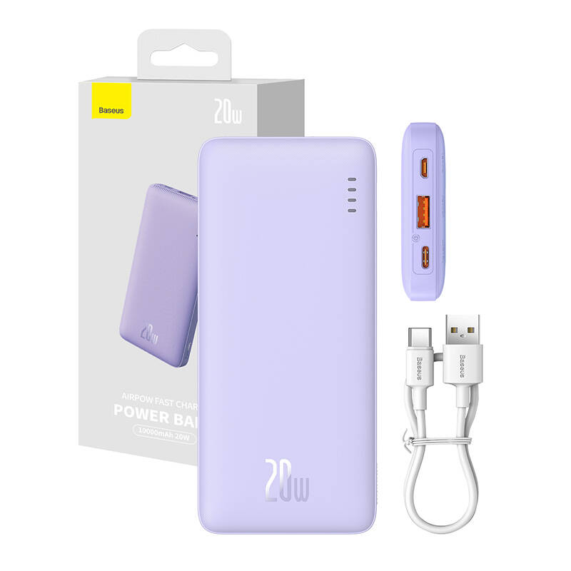 Baseus Airpow 10000mAh 20W Powerbank (ljubičasta)