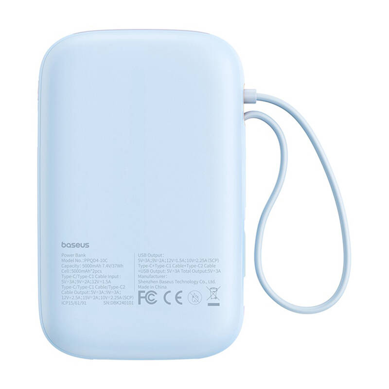 Powerbank Baseus QPow 2 10000mAh 30W 2xUSB-C (plavi)