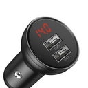 Baseus Digital Display Dual USB 4.8A auto punjač 24W s tri primarne boje 3-u-1 kabel USB 1.2M Crno odijelo sivo